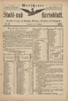 Wreschener Stadt und Kreisblatt: amtlicher Anzeiger für Wreschen, Miloslaw, Strzalkowo und Umgegend 1901.09.07 Nr75