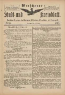 Wreschener Stadt und Kreisblatt: amtlicher Anzeiger f&uuml;r Wreschen, Miloslaw, Strzalkowo und Umgegend 1901.10.02 Nr82