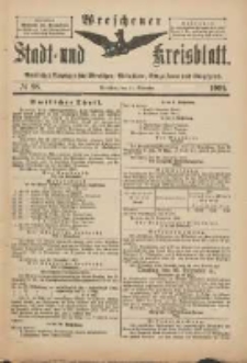 Wreschener Stadt und Kreisblatt: amtlicher Anzeiger f&uuml;r Wreschen, Miloslaw, Strzalkowo und Umgegend 1901.11.27 Nr98