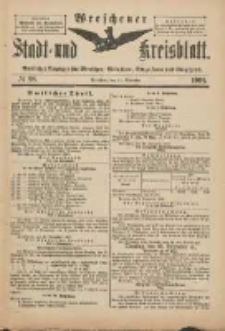 Wreschener Stadt und Kreisblatt: amtlicher Anzeiger für Wreschen, Miloslaw, Strzalkowo und Umgegend 1901.11.27 Nr98