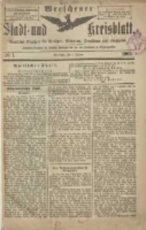 Wreschener Stadt und Kreisblatt: amtlicher Anzeiger f&uuml;r Wreschen, Miloslaw, Strzalkowo und Umgegend 1903.01.01 Nr1