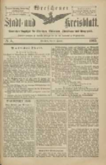 Wreschener Stadt und Kreisblatt: amtlicher Anzeiger für Wreschen, Miloslaw, Strzalkowo und Umgegend 1903.01.10 Nr5