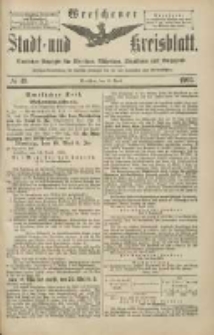 Wreschener Stadt und Kreisblatt: amtlicher Anzeiger f&uuml;r Wreschen, Miloslaw, Strzalkowo und Umgegend 1903.04.23 Nr49