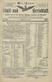Wreschener Stadt und Kreisblatt: amtlicher Anzeiger f&uuml;r Wreschen, Miloslaw, Strzalkowo und Umgegend 1903.06.20 Nr73