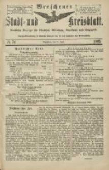 Wreschener Stadt und Kreisblatt: amtlicher Anzeiger f&uuml;r Wreschen, Miloslaw, Strzalkowo und Umgegend 1903.06.23 Nr74