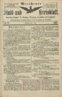 Wreschener Stadt und Kreisblatt: amtlicher Anzeiger f&uuml;r Wreschen, Miloslaw, Strzalkowo und Umgegend 1903.07.02 Nr78