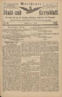 Wreschener Stadt und Kreisblatt: amtlicher Anzeiger für Wreschen, Miloslaw, Strzalkowo und Umgegend 1903.08.11 Nr97