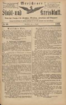 Wreschener Stadt und Kreisblatt: amtlicher Anzeiger für Wreschen, Miloslaw, Strzalkowo und Umgegend 1903.08.15 Nr99
