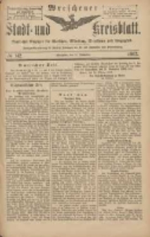 Wreschener Stadt und Kreisblatt: amtlicher Anzeiger f&uuml;r Wreschen, Miloslaw, Strzalkowo und Umgegend 1903.11.26 Nr142