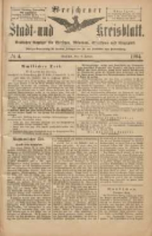 Wreschener Stadt und Kreisblatt: amtlicher Anzeiger f&uuml;r Wreschen, Miloslaw, Strzalkowo und Umgegend 1904.01.12 Nr4