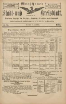 Wreschener Stadt und Kreisblatt: amtlicher Anzeiger f&uuml;r Wreschen, Miloslaw, Strzalkowo und Umgegend 1904.02.04 Nr14