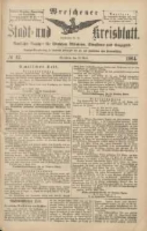 Wreschener Stadt und Kreisblatt: amtlicher Anzeiger f&uuml;r Wreschen, Miloslaw, Strzalkowo und Umgegend 1904.04.12 Nr42