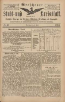 Wreschener Stadt und Kreisblatt: amtlicher Anzeiger f&uuml;r Wreschen, Miloslaw, Strzalkowo und Umgegend 1904.04.28 Nr49