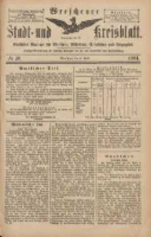 Wreschener Stadt und Kreisblatt: amtlicher Anzeiger für Wreschen, Miloslaw, Strzalkowo und Umgegend 1904.04.28 Nr49