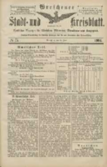 Wreschener Stadt und Kreisblatt: amtlicher Anzeiger f&uuml;r Wreschen, Miloslaw, Strzalkowo und Umgegend 1904.06.30 Nr75