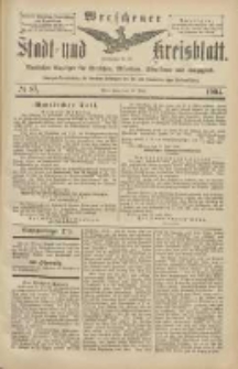 Wreschener Stadt und Kreisblatt: amtlicher Anzeiger f&uuml;r Wreschen, Miloslaw, Strzalkowo und Umgegend 1904.07.28 Nr87