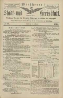 Wreschener Stadt und Kreisblatt: amtlicher Anzeiger f&uuml;r Wreschen, Miloslaw, Strzalkowo und Umgegend 1904.08.02 Nr89