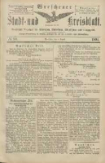 Wreschener Stadt und Kreisblatt: amtlicher Anzeiger f&uuml;r Wreschen, Miloslaw, Strzalkowo und Umgegend 1904.08.04 Nr90