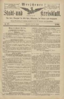 Wreschener Stadt und Kreisblatt: amtlicher Anzeiger f&uuml;r Wreschen, Miloslaw, Strzalkowo und Umgegend 1904.08.11 Nr93