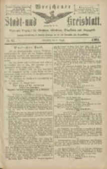 Wreschener Stadt und Kreisblatt: amtlicher Anzeiger für Wreschen, Miloslaw, Strzalkowo und Umgegend 1904.08.20 Nr97