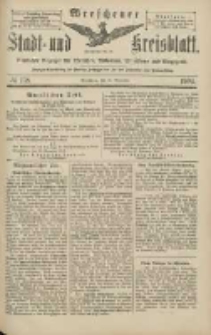 Wreschener Stadt und Kreisblatt: amtlicher Anzeiger f&uuml;r Wreschen, Miloslaw, Strzalkowo und Umgegend 1904.11.26 Nr138
