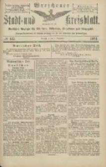 Wreschener Stadt und Kreisblatt: amtlicher Anzeiger f&uuml;r Wreschen, Miloslaw, Strzalkowo und Umgegend 1904.12.06 Nr142