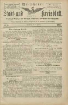Wreschener Stadt und Kreisblatt: amtlicher Anzeiger für Wreschen, Miloslaw, Strzalkowo und Umgegend 1905.01.10 Nr4