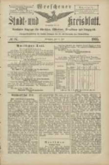 Wreschener Stadt und Kreisblatt: amtlicher Anzeiger f&uuml;r Wreschen, Miloslaw, Strzalkowo und Umgegend 1905.07.27 Nr87