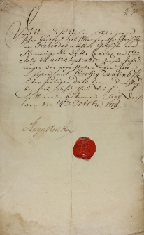 Listy August II do Jana Szembeka 14.10.1719