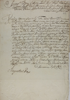 Listy wierzytelny Augusta II do NN 27.09.1700