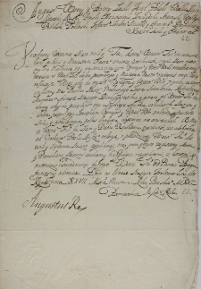 Listy wierzytelny Augusta II do NN 27.09.1700