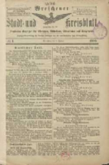 Wreschener Stadt und Kreisblatt: amtlicher Anzeiger f&uuml;r Wreschen, Miloslaw, Strzalkowo und Umgegend 1906.01.04 Nr1