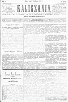 Kaliszanin: gazeta miasta Kalisza i jego okolic 1878.07.19 Nr56