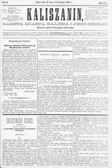 Kaliszanin: gazeta miasta Kalisza i jego okolic 1878.08.06 Nr61