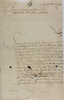 List NN do Stanisława Szembeka 20.01.1711
