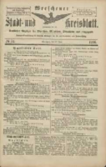 Wreschener Stadt und Kreisblatt: amtlicher Anzeiger für Wreschen, Miloslaw, Strzalkowo und Umgegend 1906.06.28 Nr74
