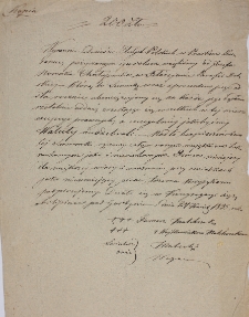 Kopia rewersu na pożyczkę 200 złotych od Jana Nowaka z 24.04.1839