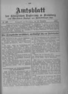 Amtsblatt der K&ouml;niglichen Preussischen Regierung zu Bromberg. 1917.11.24 No.47