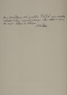 Notatka ks. Koteckiego o przekazaniu odpisu kontraktu dzierżawy