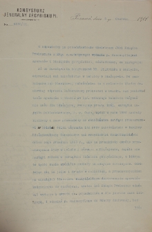 List Konsystorza Jeneralnego Arcybiskupiego do ks. Olszewskiego 18.06.1901