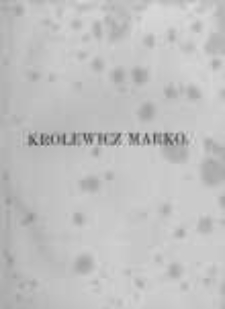 Królewicz Marko: narodowe pieśni serbskie