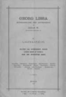 Georg Lissa Buchhandlung und Antiquariat in Berlin. 16 Lager Katalog. 1895