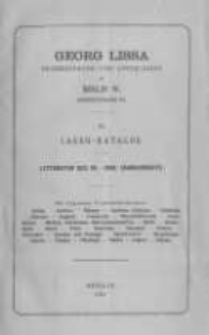 Georg Lissa Buchhandlung und Antiquariat in Berlin. 20 Lager Katalog. 1896