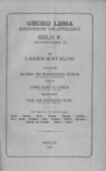 Georg Lissa Buchhandlung und Antiquariat in Berlin. 22 Lager Katalog. 1897