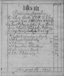 Precepta pieniędzy na fabrykę kościoła NMP na Świętej G&oacute;rze z lat 1686-1717