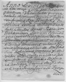 Dokument z 1758 roku