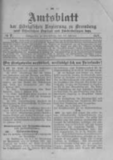 Amtsblatt der K&ouml;niglichen Preussischen Regierung zu Bromberg. 1918.02.16 No.7