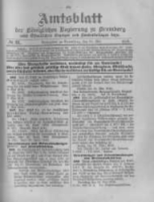 Amtsblatt der K&ouml;niglichen Preussischen Regierung zu Bromberg. 1918.05.25 No.21