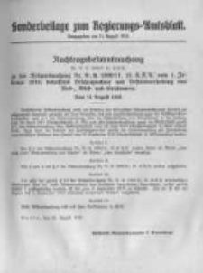 Amtsblatt der K&ouml;niglichen Preussischen Regierung zu Bromberg. 1918.08.31 No.35