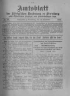 Amtsblatt der K&ouml;niglichen Preussischen Regierung zu Bromberg. 1918.09.14 No.37
